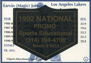 1991-92 Sports Educational - 1992 National Convention Promos #4 Magic Johnson Back