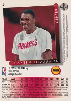 1993-94 Upper Deck Golden Grahams (Italian) #6 Hakeem Olajuwon Back