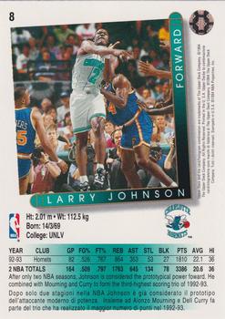 1993-94 Upper Deck Golden Grahams (Italian) #8 Larry Johnson Back