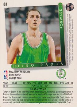 1993-94 Upper Deck Golden Grahams (Italian) #33 Dino Radja Back