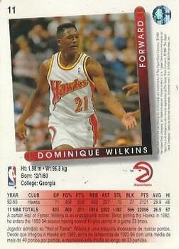 1993-94 Upper Deck Golden Grahams (Portuguese) #11 Dominique Wilkins Back