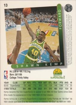 1993-94 Upper Deck Golden Grahams (Portuguese) #13 Shawn Kemp Back