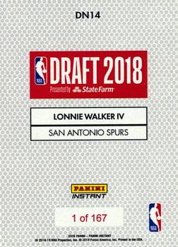 2018-19 Panini Instant NBA Draft Night #DN14 Lonnie Walker IV Back