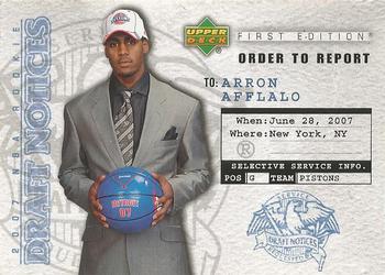 2007-08 Upper Deck - Draft Notices #DN25 Arron Afflalo Front