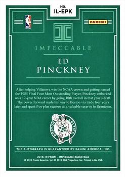 2018-19 Panini Impeccable - Illustrious Ink #IL-EPK Ed Pinckney Back