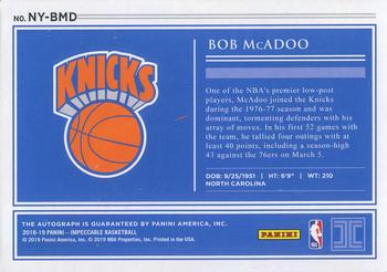 2018-19 Panini Impeccable - Impeccable Knicks #NY-BMD Bob McAdoo Back