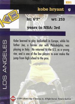 1999 Collector's Edge - KB8 #KB1 Kobe Bryant Back