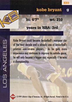 1999 Collector's Edge - KB8 #KB3 Kobe Bryant Back