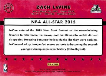 2014-15 Donruss - All-Star Weekend Wrapper Redemption #AS3 Zach LaVine Back