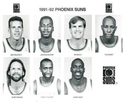 1991-92 Phoenix Suns #NNO Dan Majerle / Jerrod Mustaf / Ed Nealy / Tim Perry / Kurt Rambis / Trent Tucker / Mark West Front