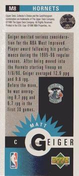1996-97 Collector's Choice - Mini-Cards #M8 Matt Geiger Back