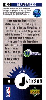 1996-97 Collector's Choice - Mini-Cards #M20 Jim Jackson Back