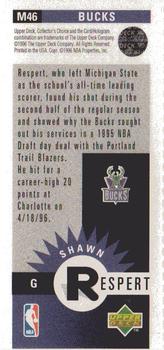 1996-97 Collector's Choice - Mini-Cards #M46 Shawn Respert Back