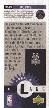 1996-97 Collector's Choice - Mini-Cards #M49 Andrew Lang Back