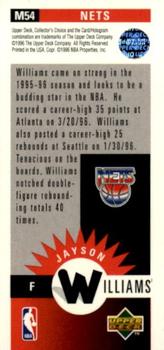 1996-97 Collector's Choice - Mini-Cards #M54 Jayson Williams Back