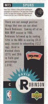 1996-97 Collector's Choice - Mini-Cards #M73 David Robinson Back