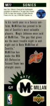 1996-97 Collector's Choice - Mini-Cards #M77 Nate McMillan Back