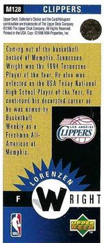 1996-97 Collector's Choice - Mini-Cards #M128 Lorenzen Wright Back