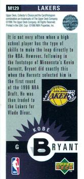1996-97 Collector's Choice - Mini-Cards #M129 Kobe Bryant Back