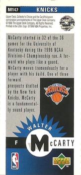 1996-97 Collector's Choice - Mini-Cards #M147 Walter McCarty Back