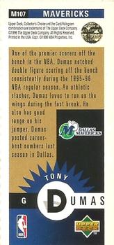 1996-97 Collector's Choice - Mini-Cards Gold #M107 Tony Dumas Back
