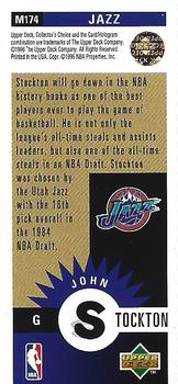 1996-97 Collector's Choice - Mini-Cards Gold #M174 John Stockton Back