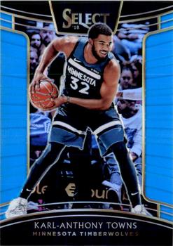 2018-19 Panini Select - Light Blue Prizms #63 Karl-Anthony Towns Front