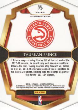 2018-19 Panini Select - Silver Prizms #139 Taurean Prince Back