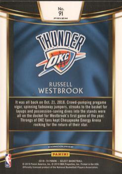 2018-19 Panini Select - Tri-Color Prizms #91 Russell Westbrook Back