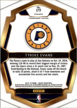 2018-19 Panini Select - Tri-Color Prizms #179 Tyreke Evans Back