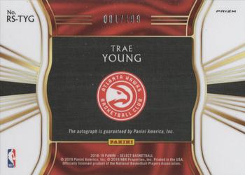 2018-19 Panini Select - Rookie Signatures #RS-TYG Trae Young Back