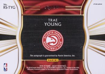 2018-19 Panini Select - Rookie Signatures Black Prizms #RS-TYG Trae Young Back