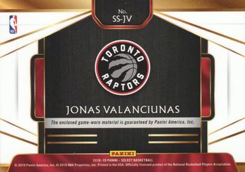 2018-19 Panini Select - Swatches #SS-JV Jonas Valanciunas Back