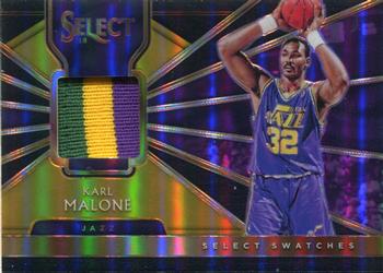 2018-19 Panini Select - Swatches Gold Prizms #SS-KM Karl Malone Front