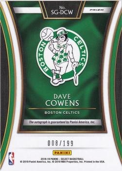 2018-19 Panini Select - Signatures #SG-DCW Dave Cowens Back