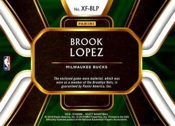2018-19 Panini Select - X-Factor Memorabilia #XF-BLP Brook Lopez Back