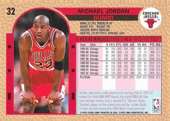 1992-93 Fleer - Promo Sheet Singles #32 Michael Jordan Back