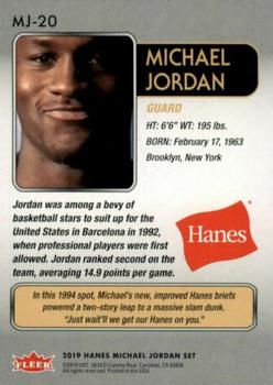 2018-19 Fleer Hanes Michael Jordan 30th Anniversary #MJ-20 Michael Jordan Back
