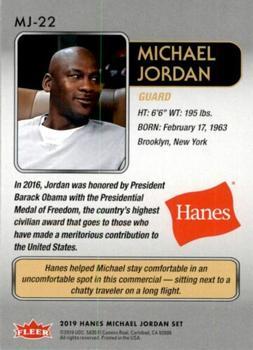 2018-19 Fleer Hanes Michael Jordan 30th Anniversary #MJ-22 Michael Jordan Back