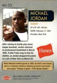 2018-19 Fleer Hanes Michael Jordan 30th Anniversary #MJ-32 Michael Jordan Back