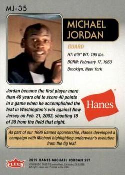 2018-19 Fleer Hanes Michael Jordan 30th Anniversary #MJ-35 Michael Jordan Back