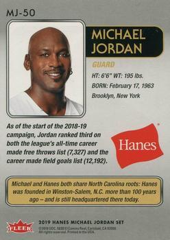 2018-19 Fleer Hanes Michael Jordan 30th Anniversary #MJ-50 Michael Jordan Back