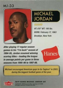 2018-19 Fleer Hanes Michael Jordan 30th Anniversary - Red Foil #MJ-33 Michael Jordan Back
