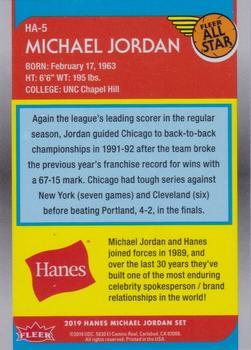 2018-19 Fleer Hanes Michael Jordan 30th Anniversary - All-Star Gold #HA-5 Michael Jordan Back