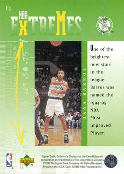 1995-96 Collector's Choice English II - NBA Extremes #E3 Dana Barros Back