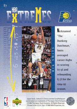 1995-96 Collector's Choice English II - NBA Extremes #E7 Rik Smits Back