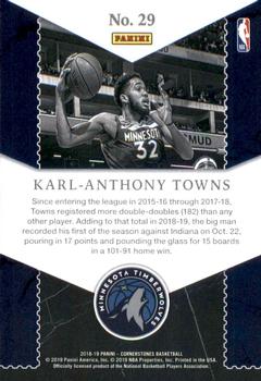 2018-19 Panini Cornerstones - Unbreakables #29 Karl-Anthony Towns Back