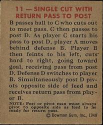 1948 Bowman #11 Basketball Play Back