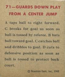 1948 Bowman #71 Basketball Play Back