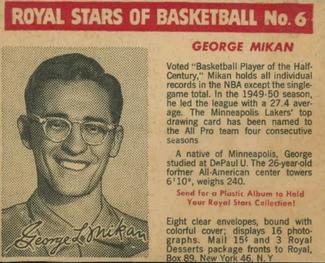1952 Royal Desserts #6 George Mikan Front